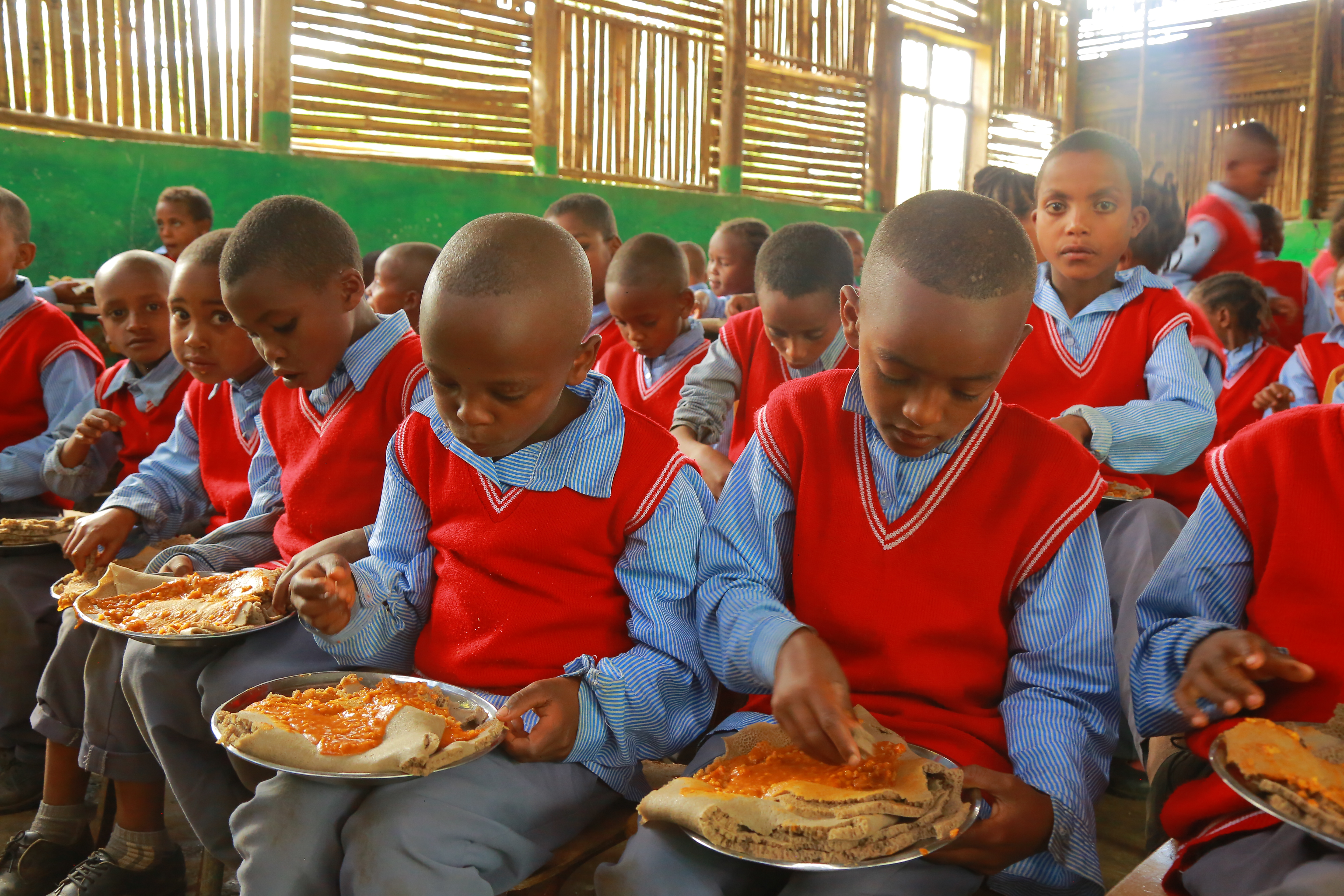 Nutritious meals being prepared for school lunch