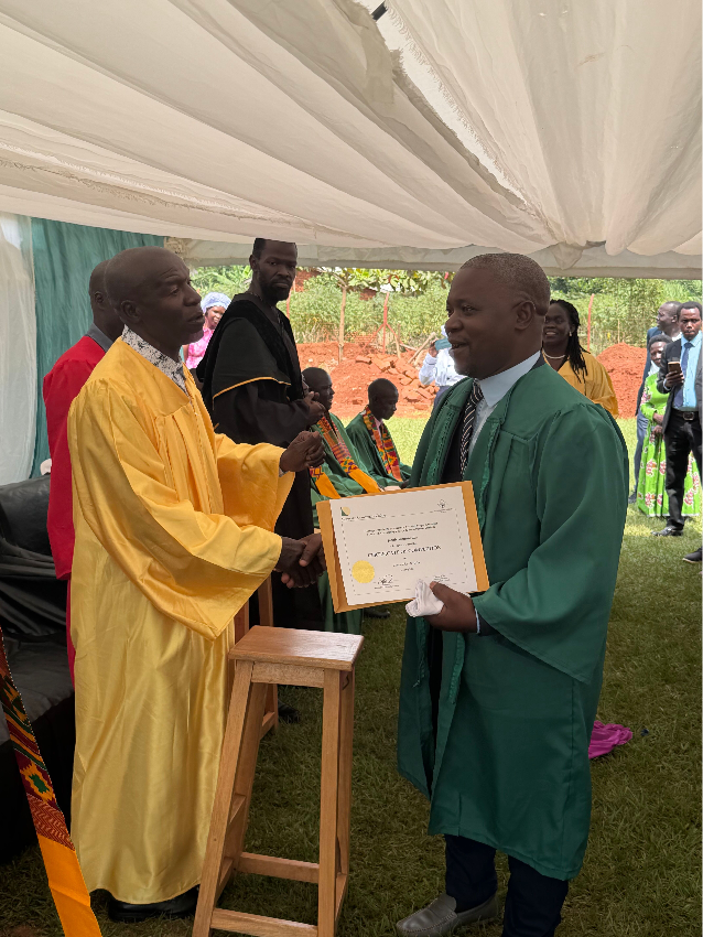 Pastor Jacob Ssemuwulu at his RPI biblical training graduation