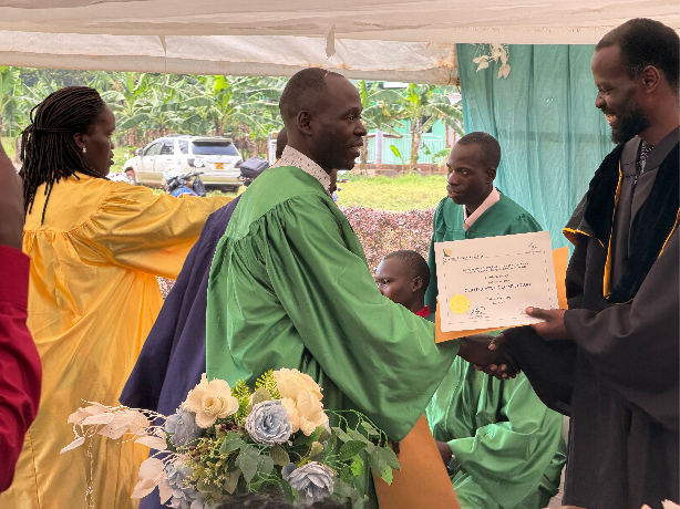 Pastor Henry Nkulaba at his biblical training graduation